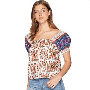 Joie Cleona Boho Peasant Top Blouse Small